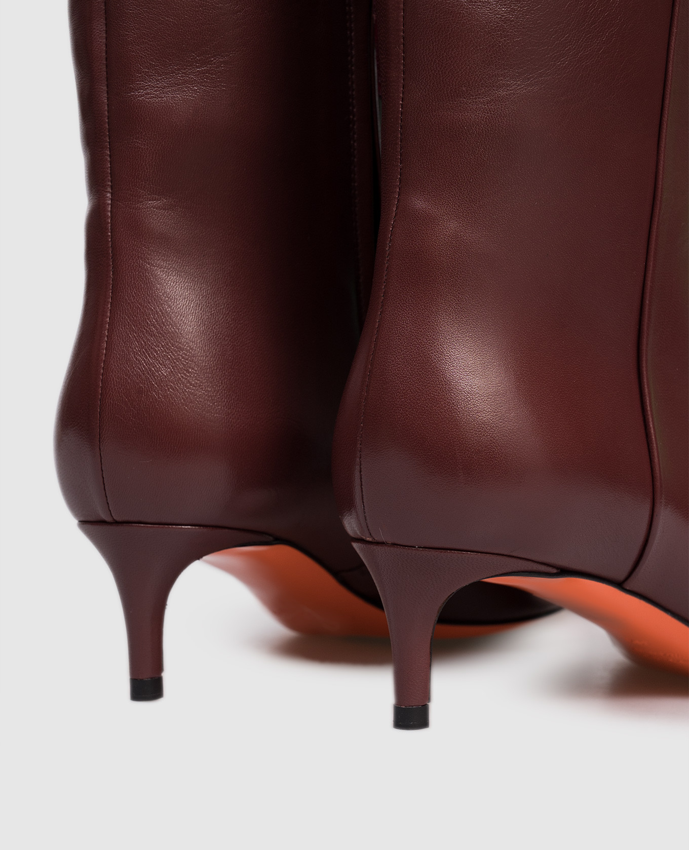 Burgundy leather boots Santoni 5