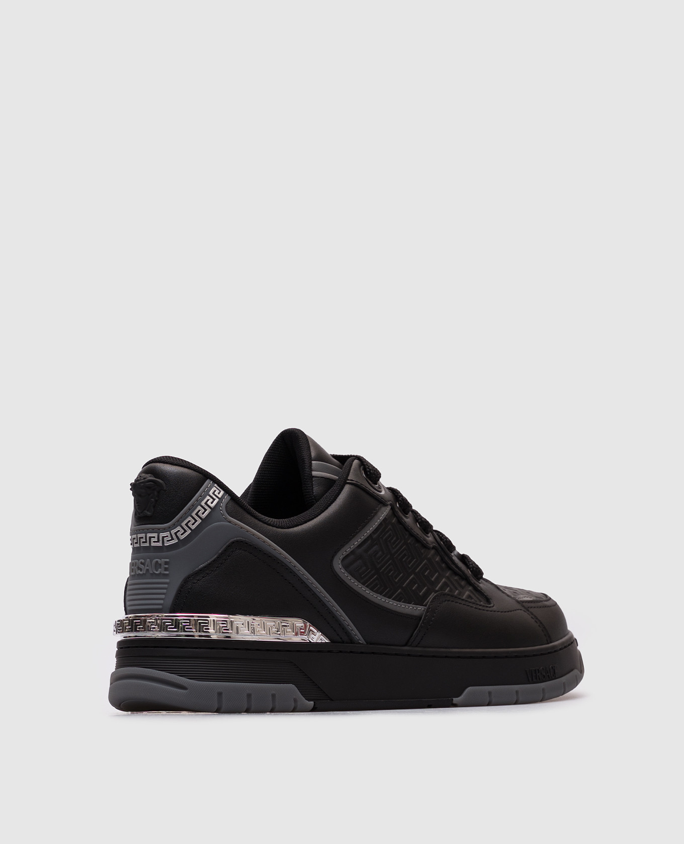 

Black leather Greca sneakers Versace