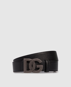 Dolce&Gabbana Black leather belt with logo BC4943AG651