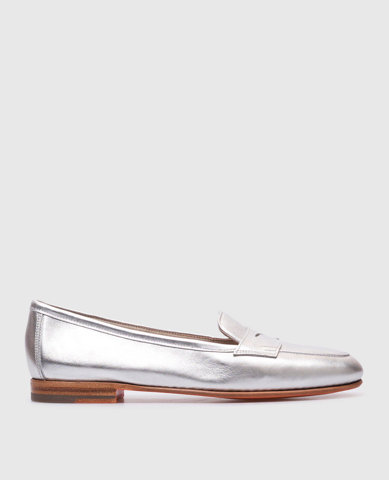 

Silver leather loafers Santoni