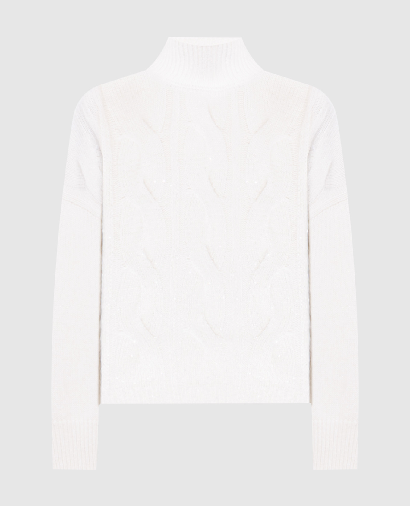 White wool, silk and cashmere sweater with sequins peserico