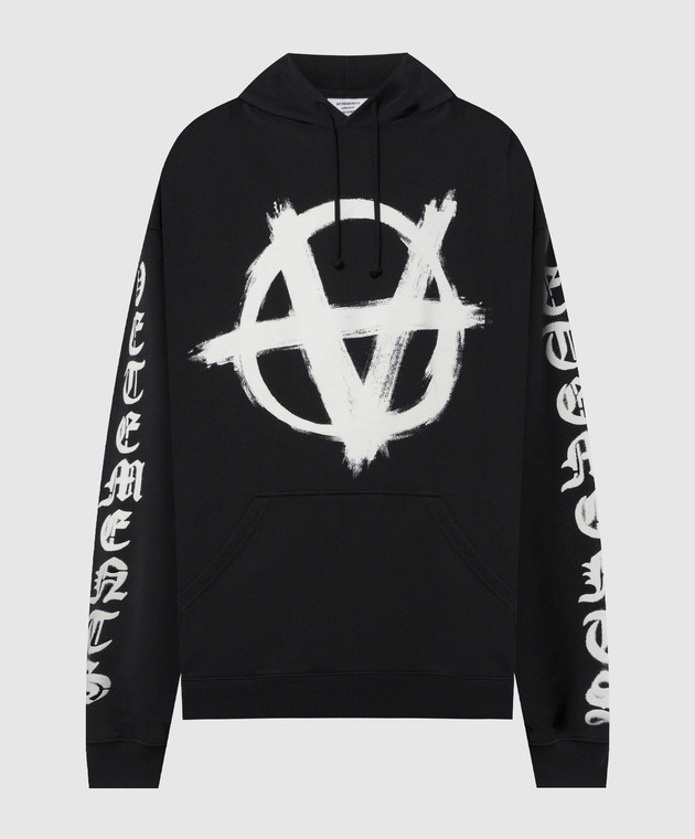 Vetements - Black hoodie with Anarchy print UE64HD700BW - shop