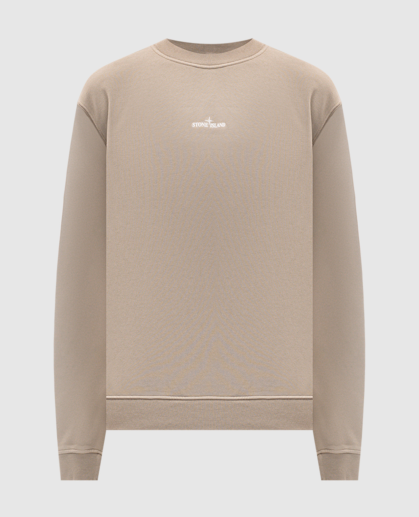 Beige sweatshirt with logo print Stone Island