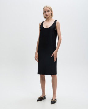 The Row Black midi dress Bumi made of wool and silk 8000W2511