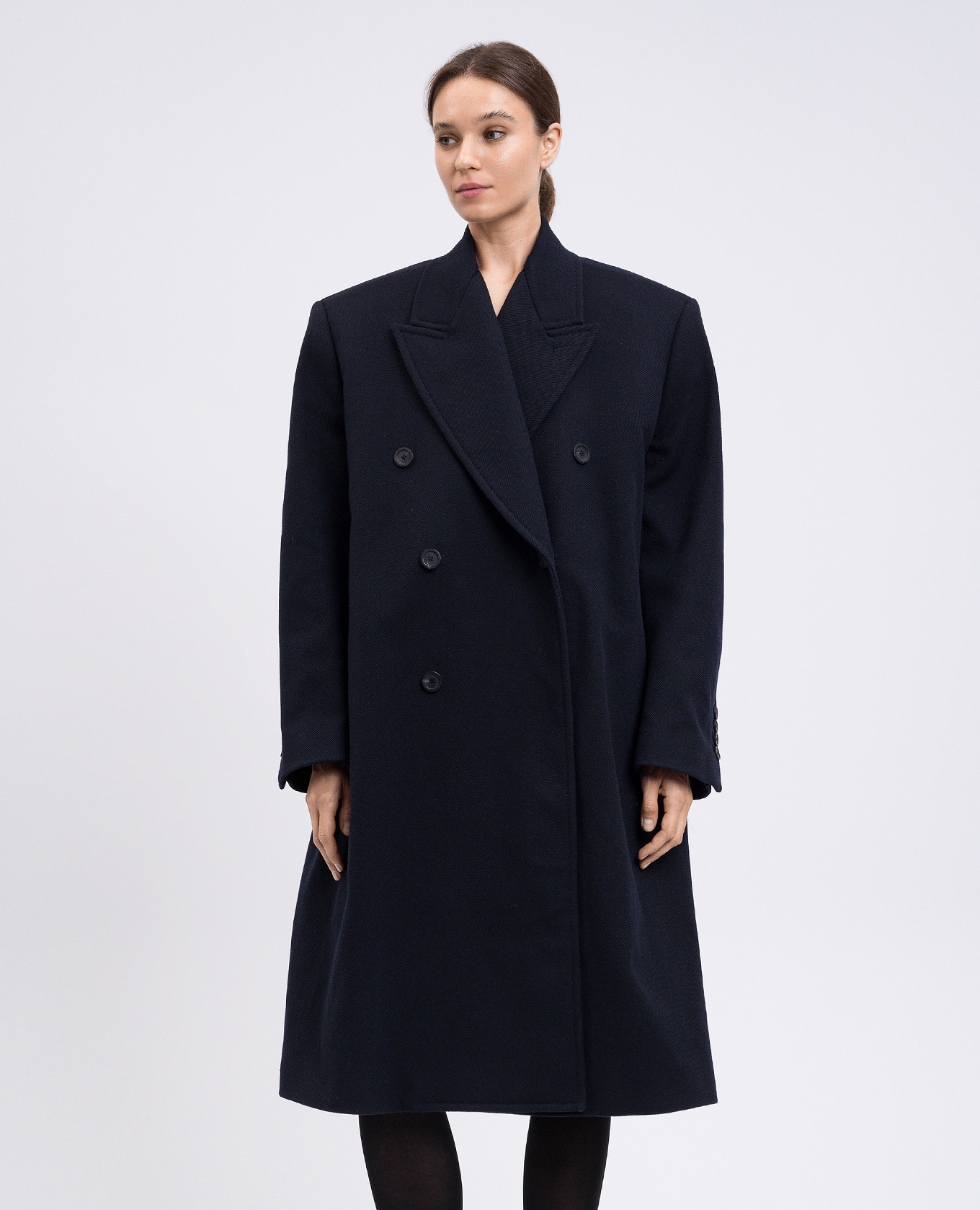Blue double-breasted coat with wool Balenciaga 3