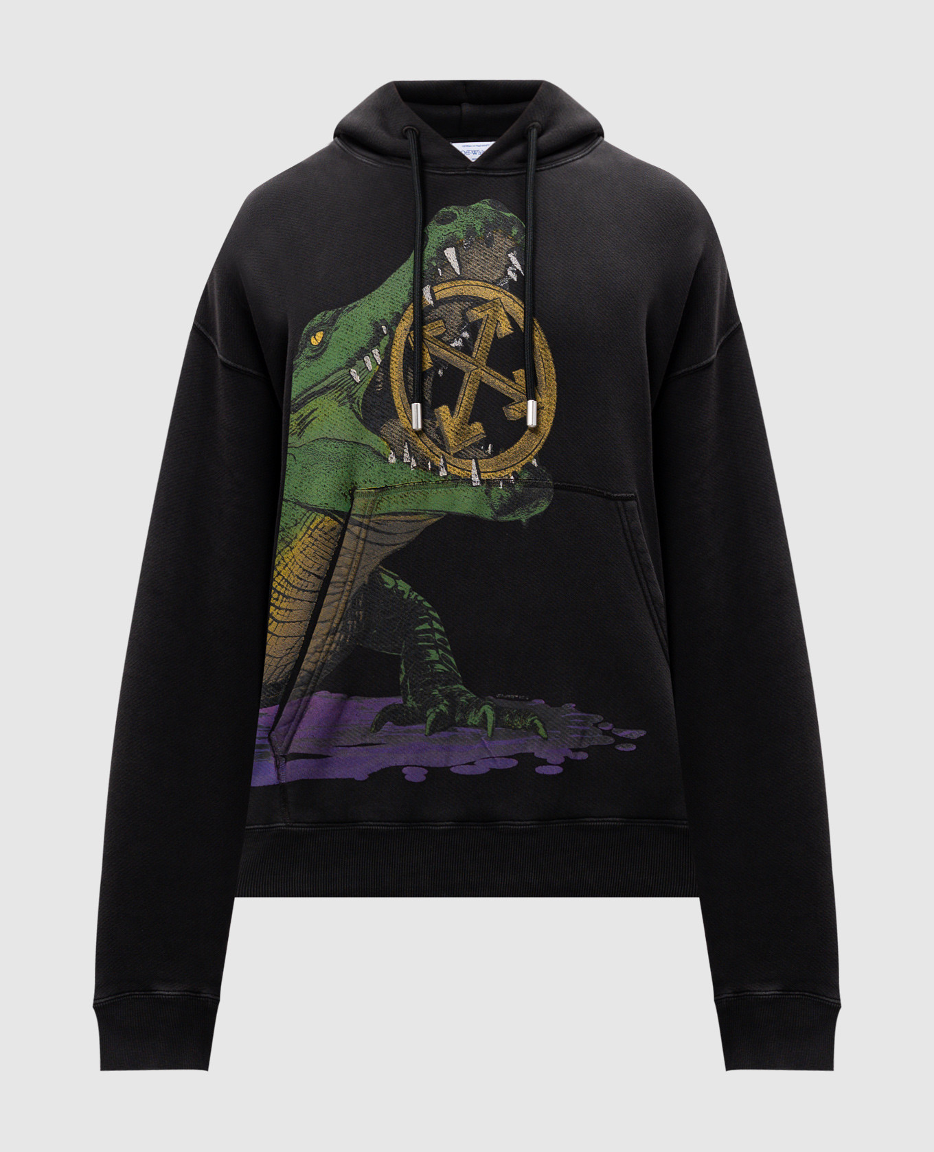 Gray hoodie with Big croco print Off-White