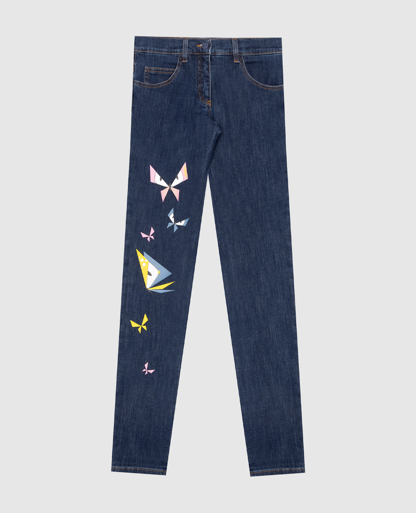 

Children's blue jeans with a print Fendi