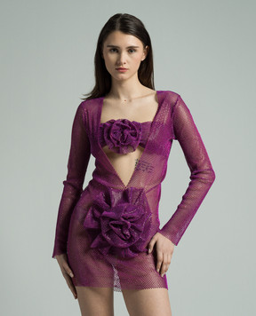 Santa Brands Purple mini dress with crystals and appliqué in the form of a flower MINIDRESSWITHFLOWER