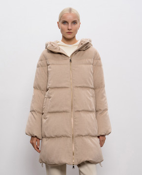 Be Florence Beige down jacket made of silk and camel wool FB25814CAMEL