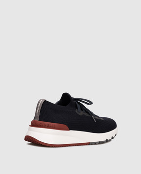 Brunello Cucinelli Blue sneakers with textured logo MZUPMBO252
