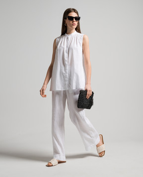 ANNECLAIRE White linen pants D0693405