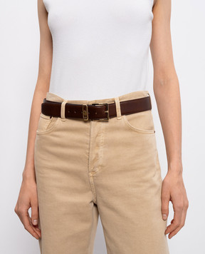 MooRER Brown leather belt LIVY LIVYSLY