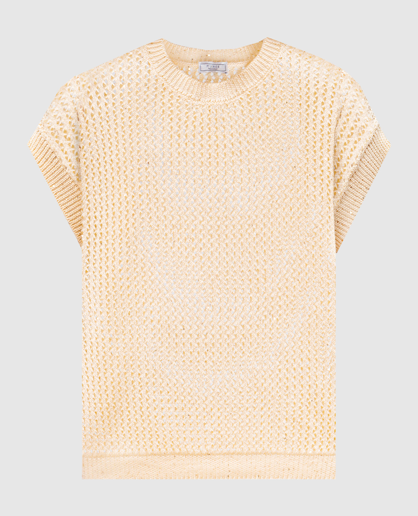 

Yellow openwork top with sequins Peserico