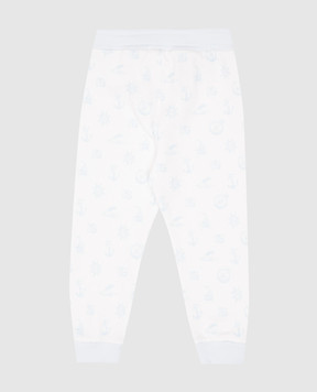 Dolce&Gabbana Kids' white joggers with monogram logo L1JPIBHS7P4
