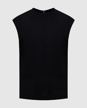 Jil Sander Black top with accent stitching J02NC0264J20232