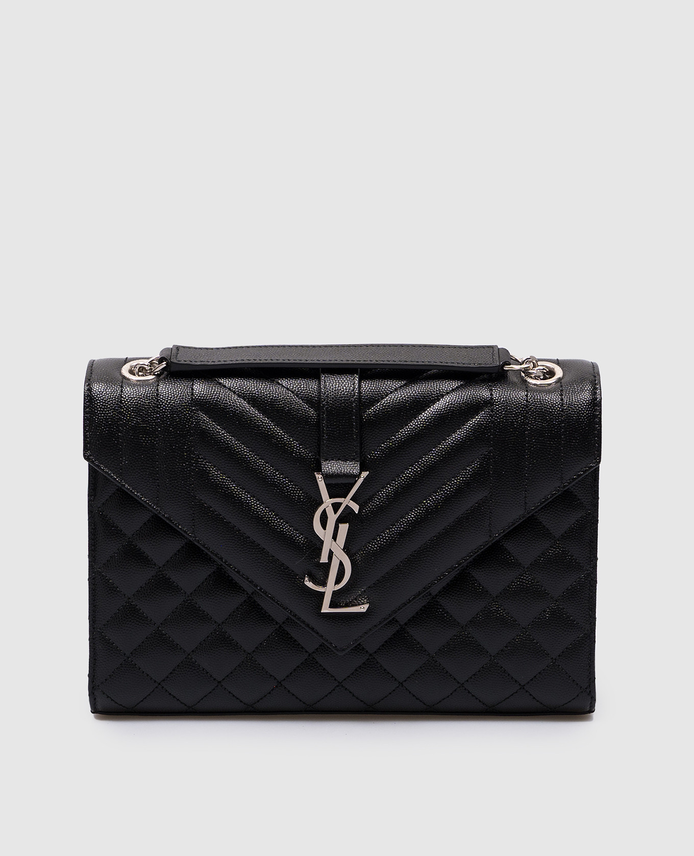 Saint Laurent - Kopertowa torba listonoszka z czarnej