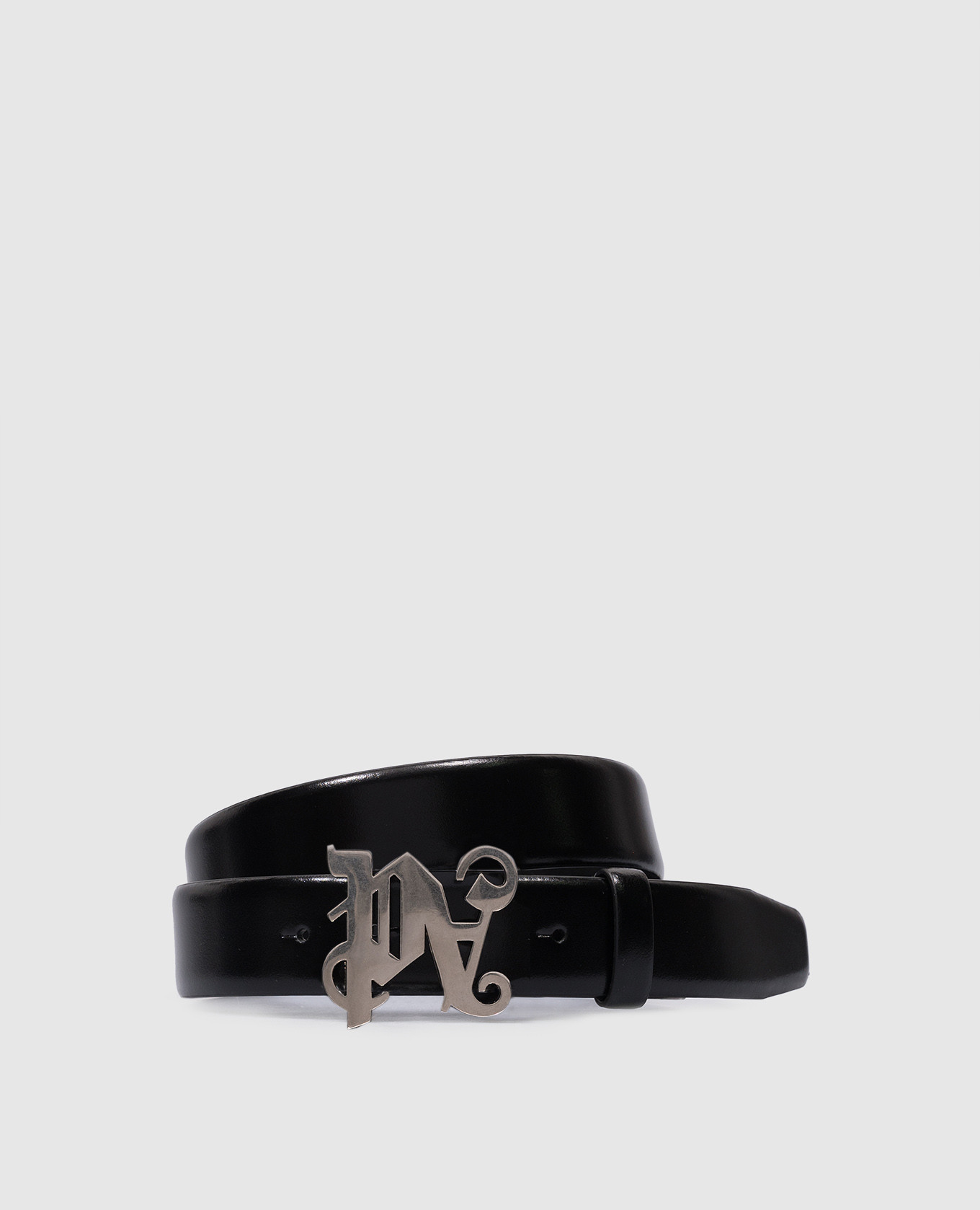 

Black leather belt with monogram Palm Angels, Черный