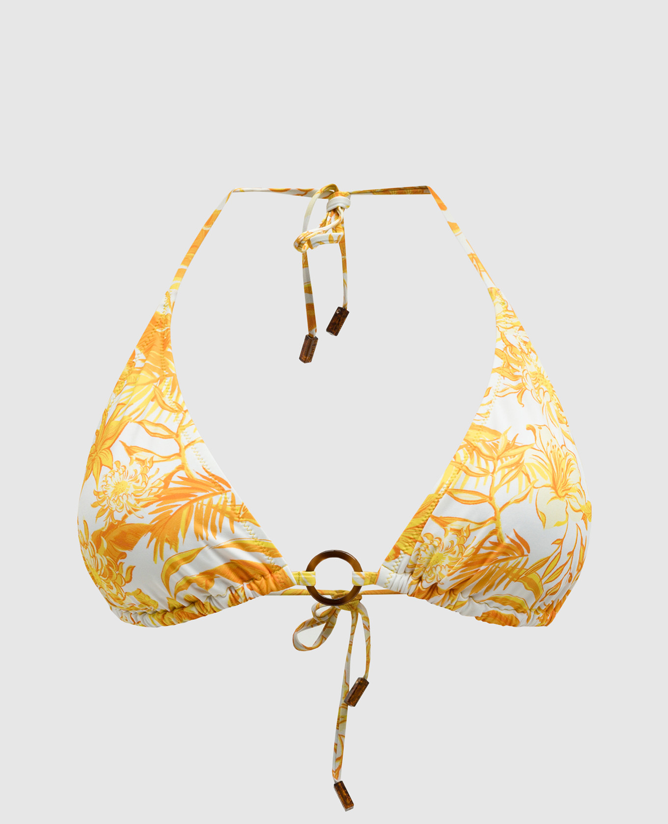 White bodice from a swimsuit in tahiti flowers print vilebrequin