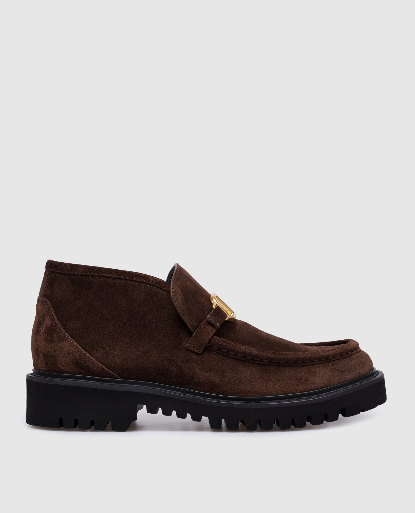 

Brown suede deserts with logo Valentino