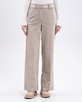 Peserico Beige velvet pants A04736L51Z03273