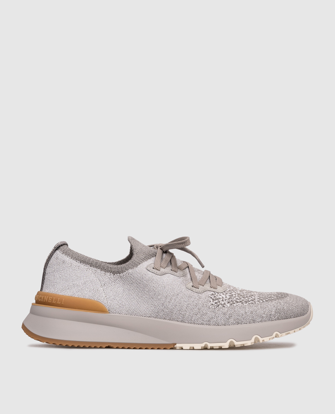 Grey sneakers with logo Brunello Cucinelli