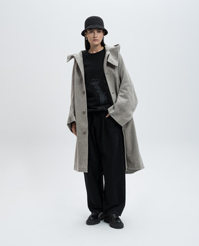 Y`S Yamamoto Gray coat made of wool YBC01125