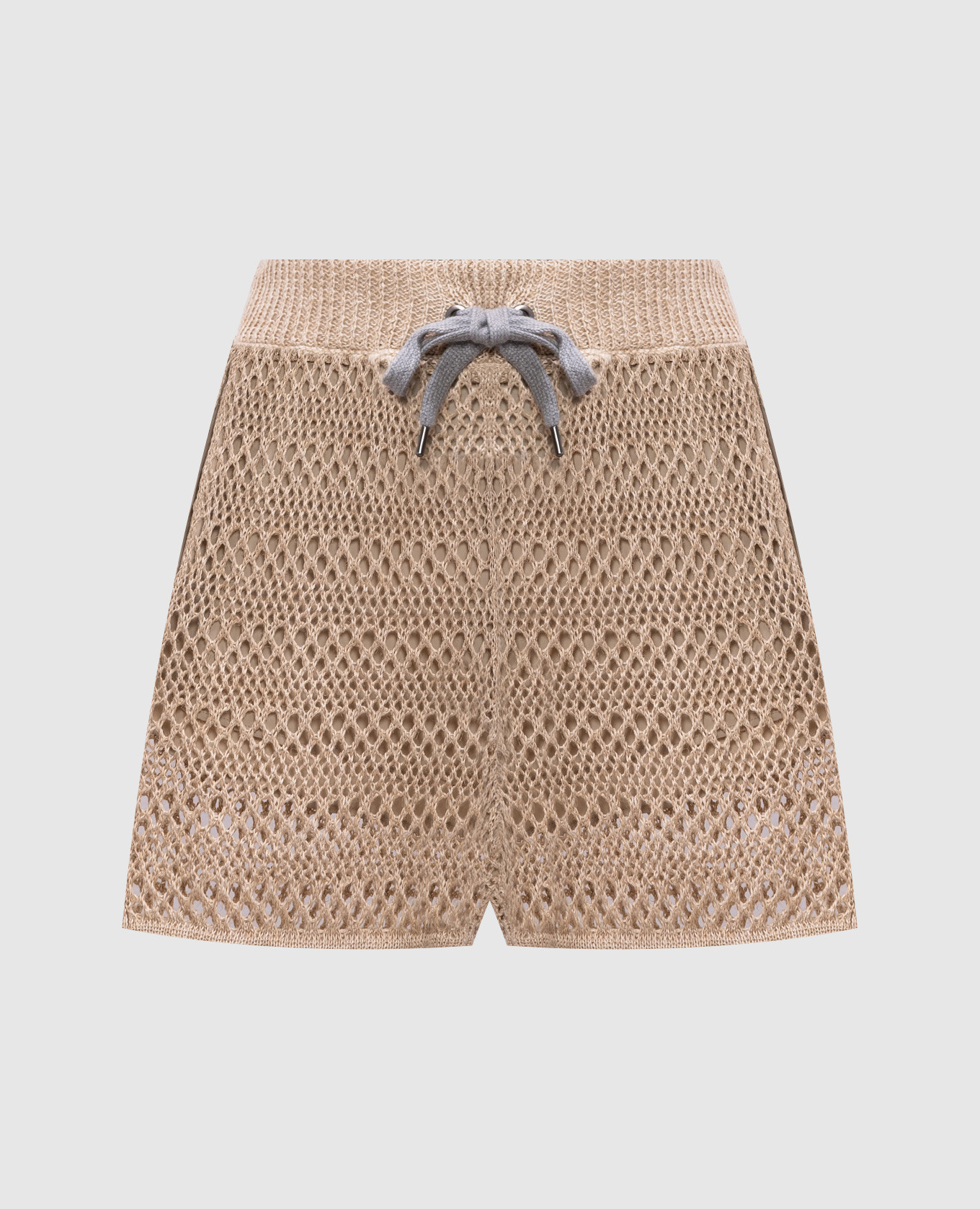 

Beige openwork linen and silk shorts Brunello Cucinelli