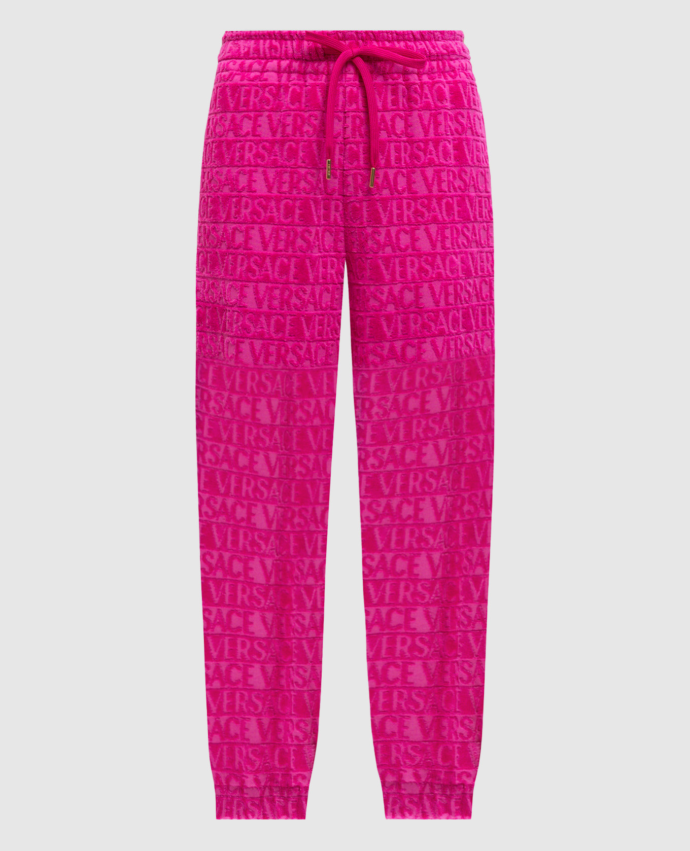 

Pink terry joggers with textured pattern Versace