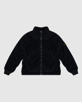 Stone Island Children's blue corduroy jacket with logo patch K2S164100012S01991012