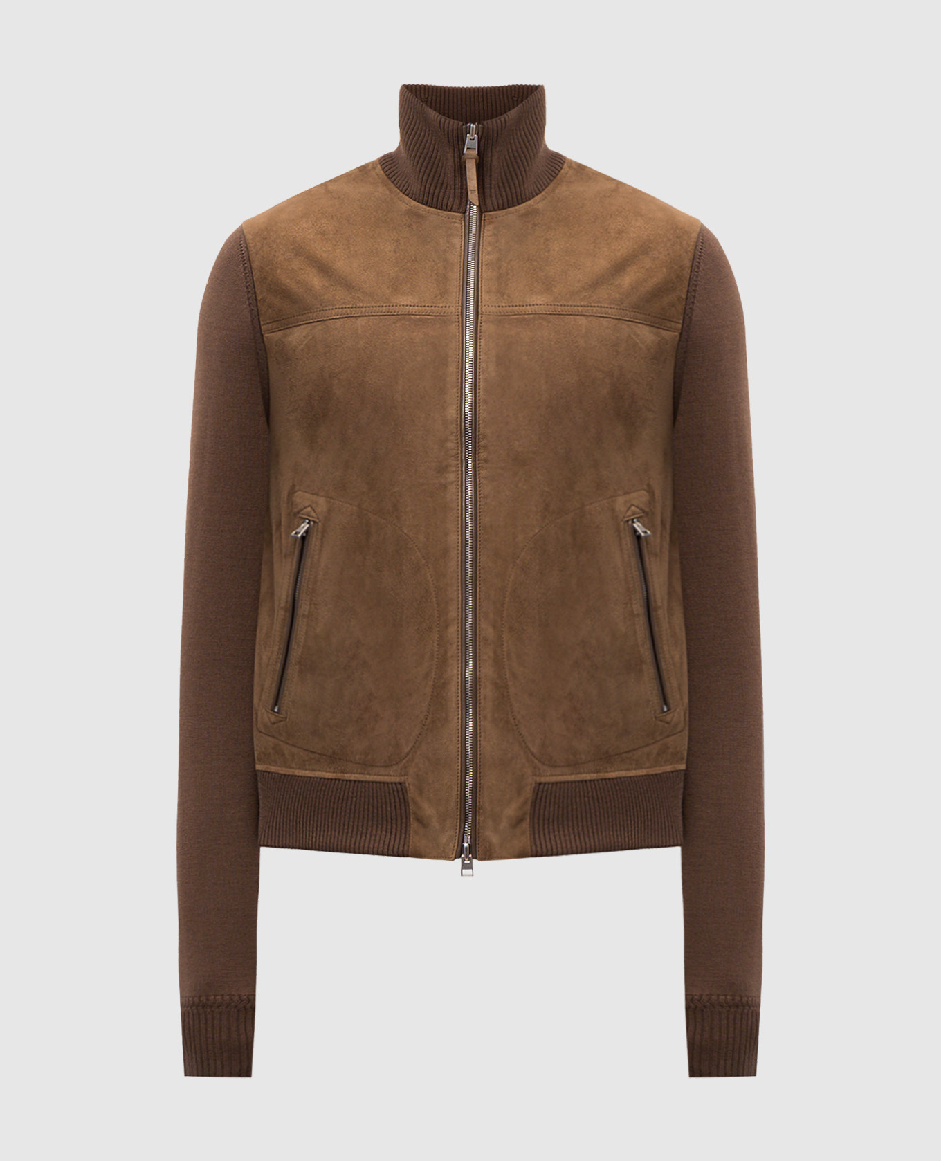 

Brown suede and wool combination jacket Tom Ford