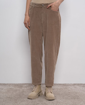 MooRER ELIANA beige corduroy pants ELIANAIV