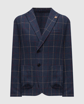 Exibit Blue checked wool jacket GCD33865