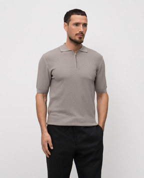 Cashmere&Whiskey Gray polo shirt with pattern CH104Z