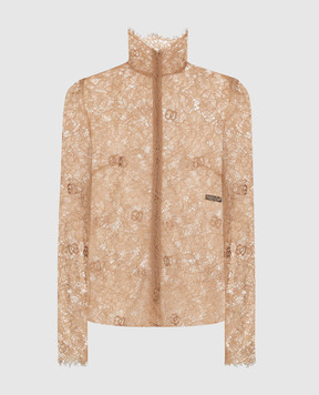 Dolce&Gabbana Beige lace blouse F779HTFL9AD