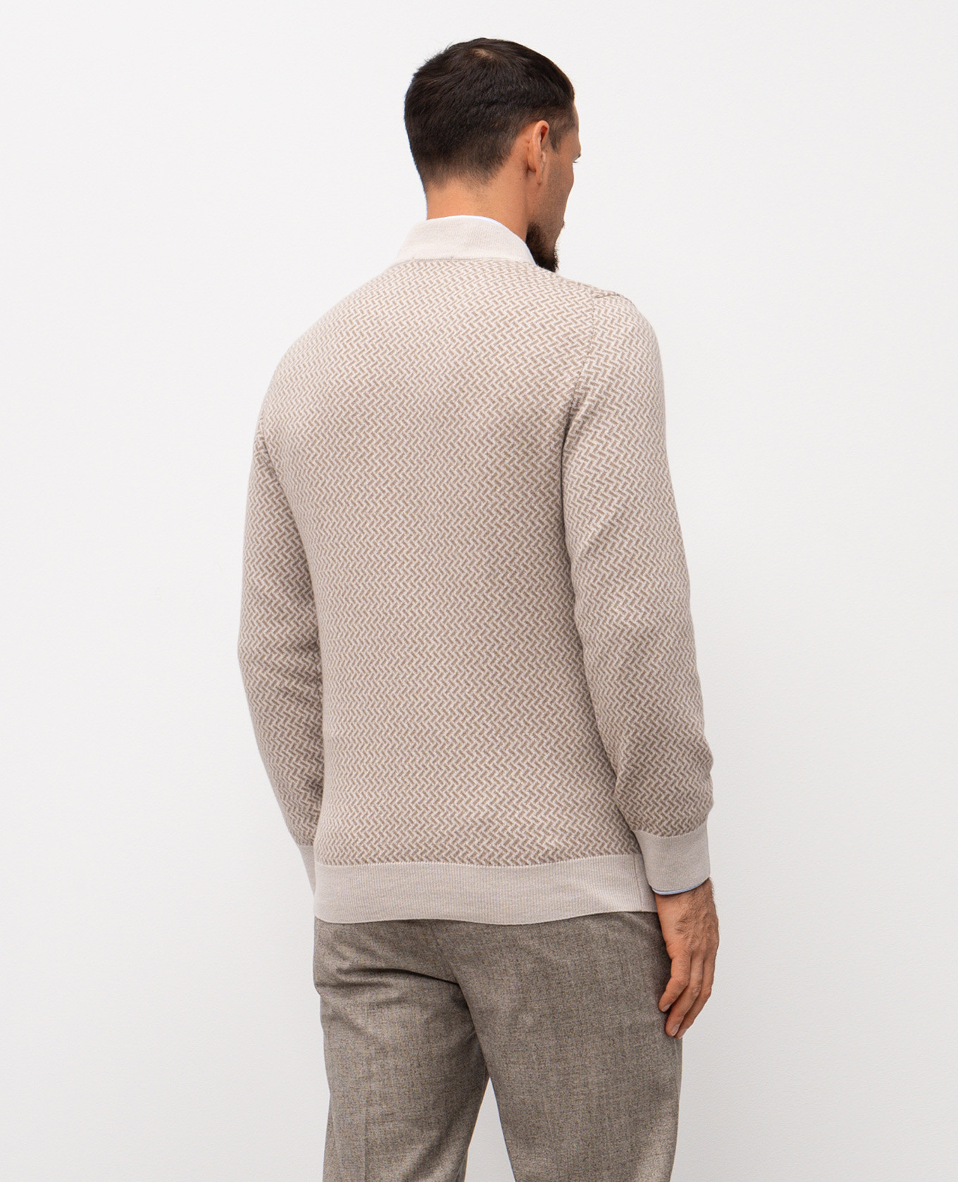 

Beige wool and cashmere sweater with a pattern Cashmere&Whiskey