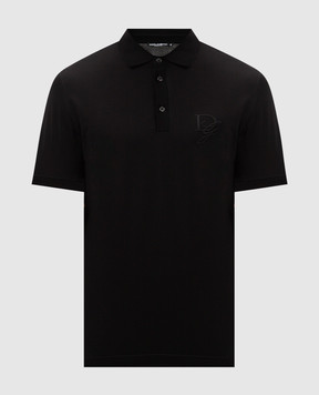 Dolce&Gabbana Black polo with DG logo embroidery G8SG0ZG7N4P