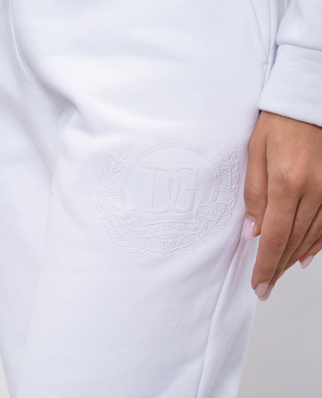 

White joggers with logo embroidery Dolce&Gabbana
