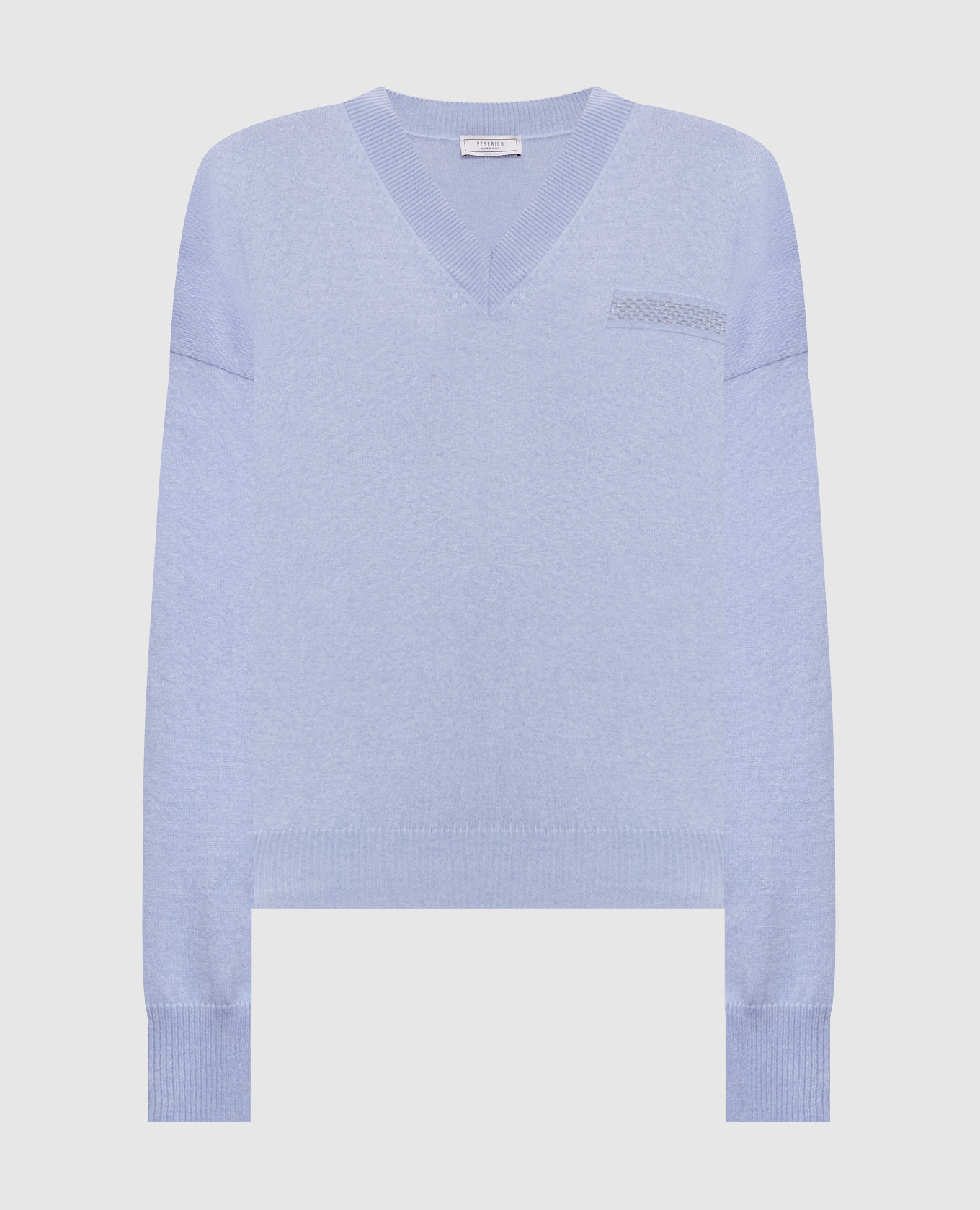 Blue wool, silk and cashmere pullover Peserico