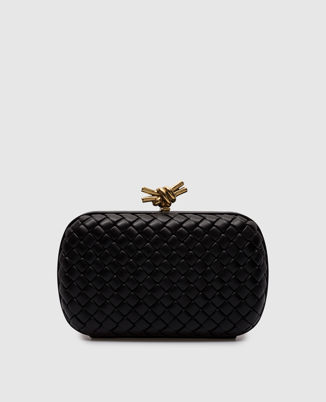 

Black leather minodier with intreccio weaving Bottega Veneta