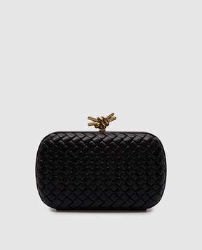 Bottega Veneta Black leather minodier with intreccio weaving 717622V01D1