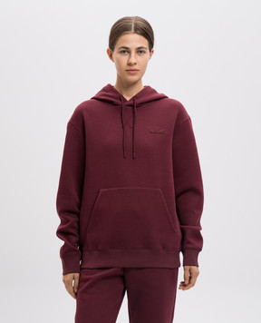 Mackage Burgundy hoodie with textured logo KRYSTIANw
