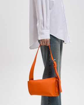 Alexander McQueen Orange leather T-bar bag with asymmetric cut 8135351VDCM