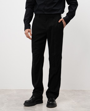 Helmut Lang Black wool trousers with logo O06HM202
