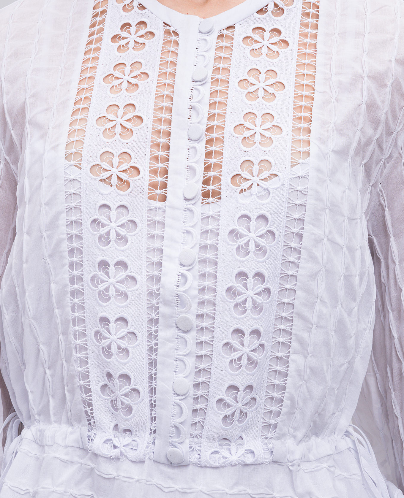 Begonne white shirt dress with lace Charo Ruiz 5