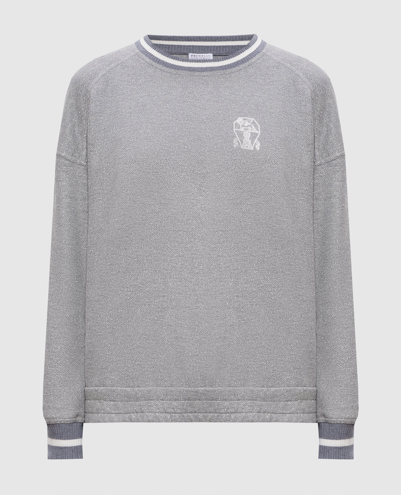 Gray jumper with lurex Brunello Cucinelli