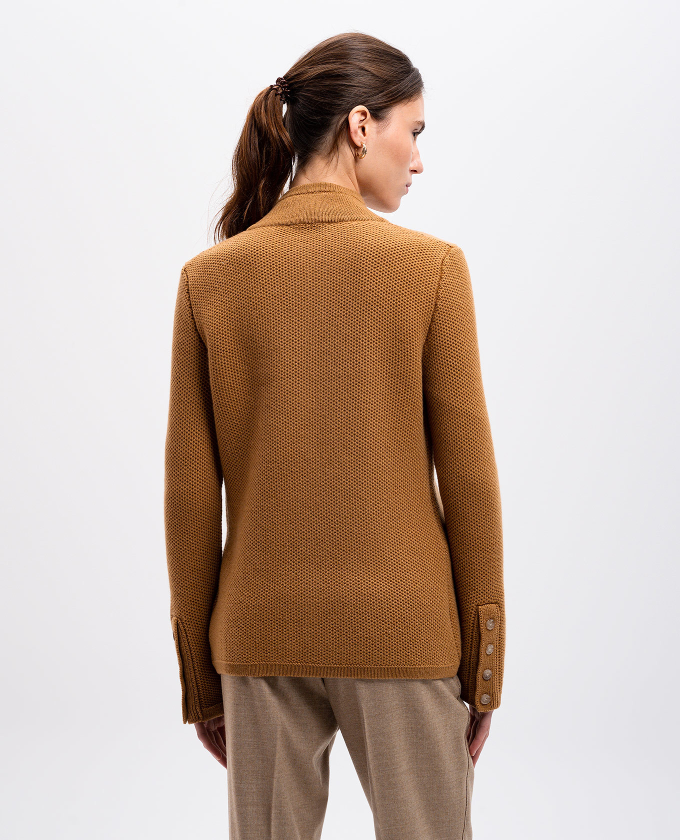 Brown logo cashmere cardigan COLOMBO 4