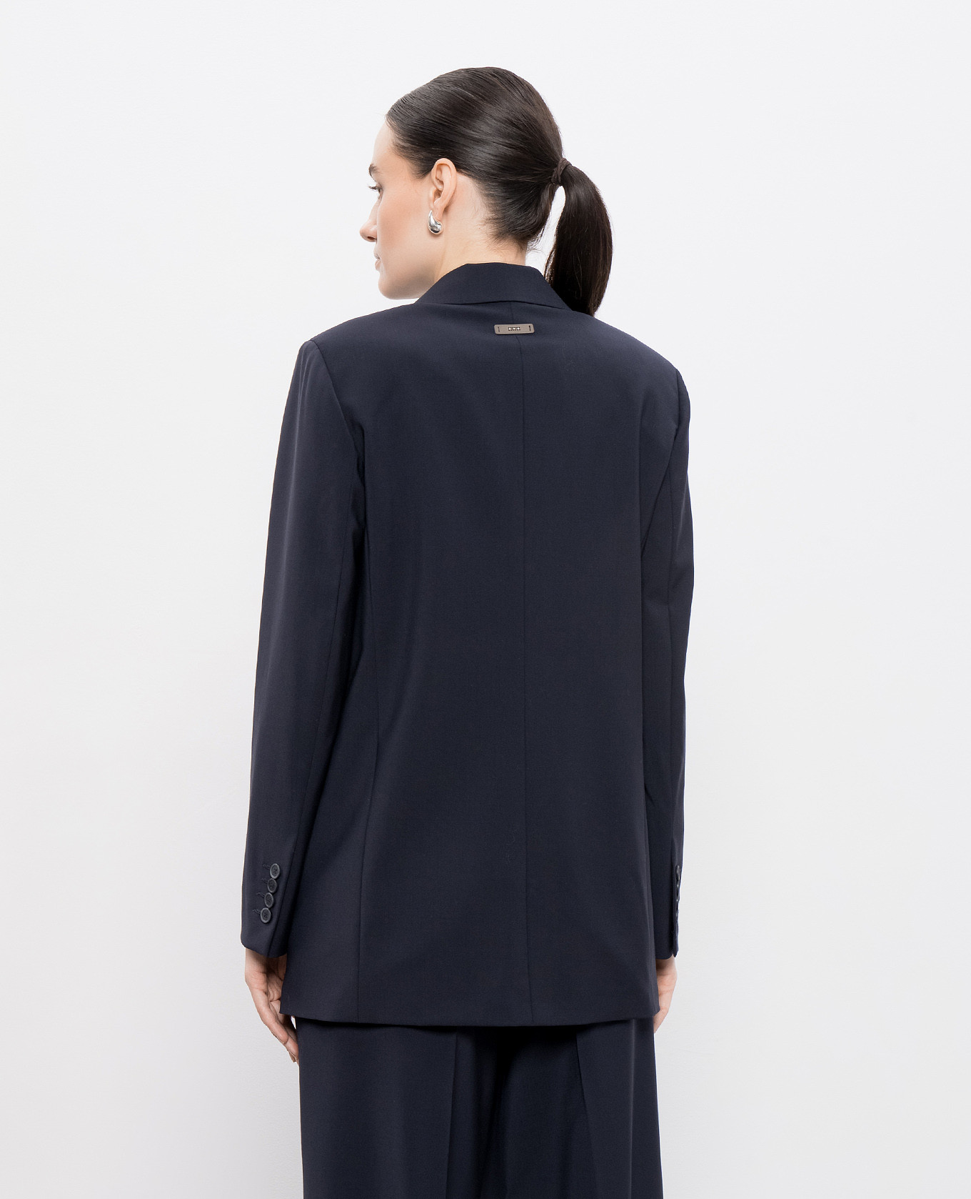 Blue double-breasted wool jacket Peserico 4