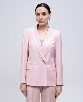 Peserico Pink double-breasted jacket with wool E0190506461