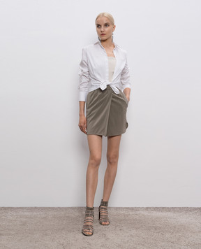 Brunello Cucinelli Khaki silk skirt M0F51G2234