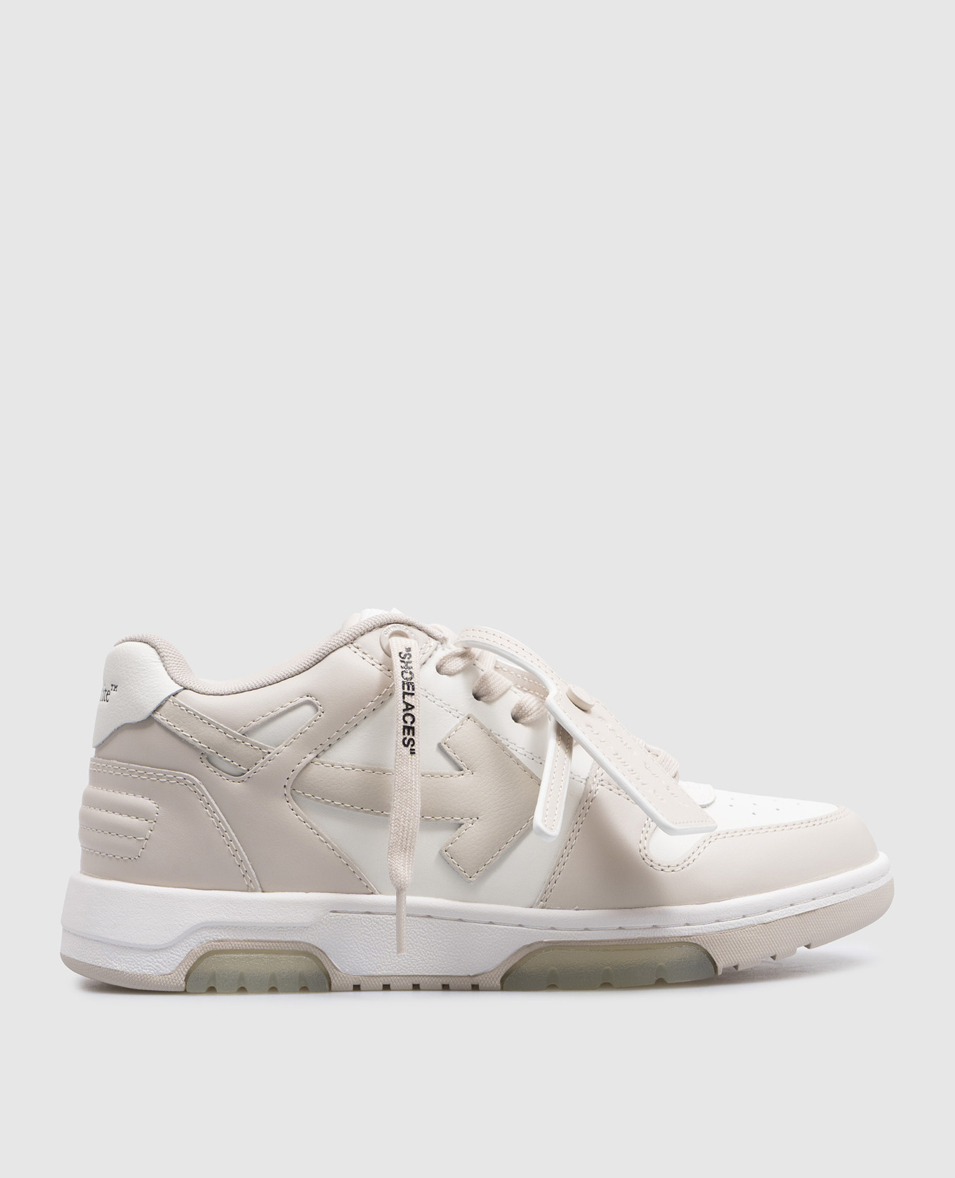 

Out Of Office beige leather sneakers Off-White